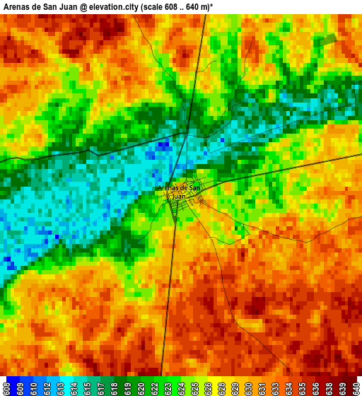 Arenas de San Juan elevation map