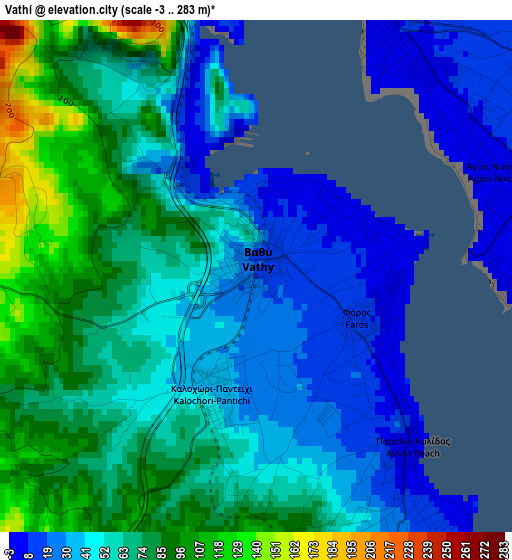 Vathí elevation map