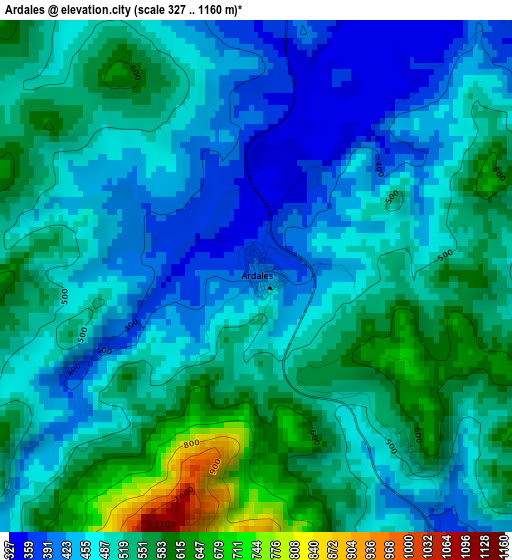 Ardales elevation map