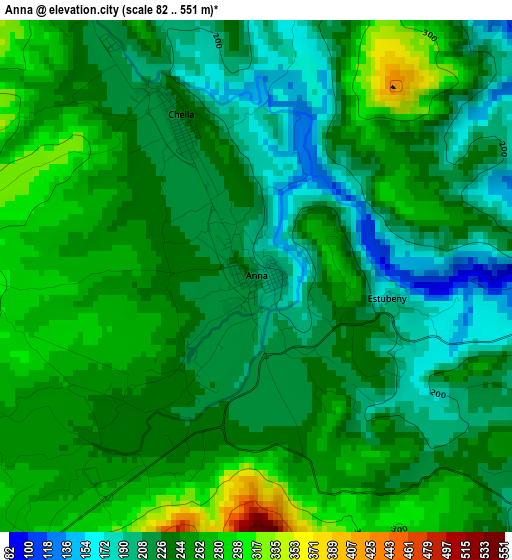 Anna elevation map