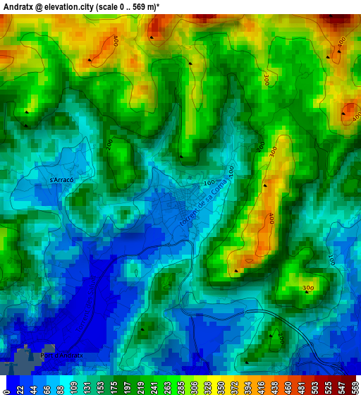 Andratx elevation map