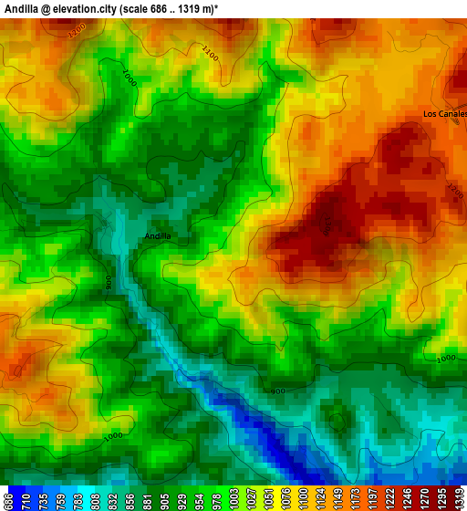 Andilla elevation map