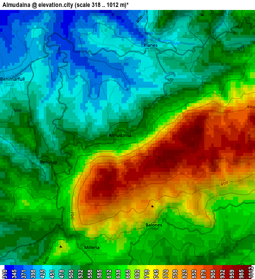 Almudaina elevation map