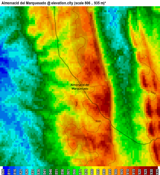 Almonacid del Marquesado elevation map