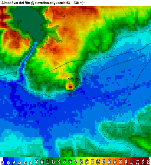 Almodóvar del Río elevation map