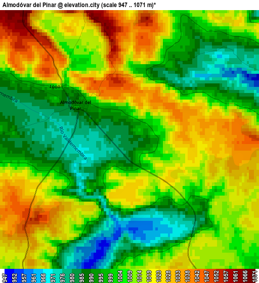 Almodóvar del Pinar elevation map