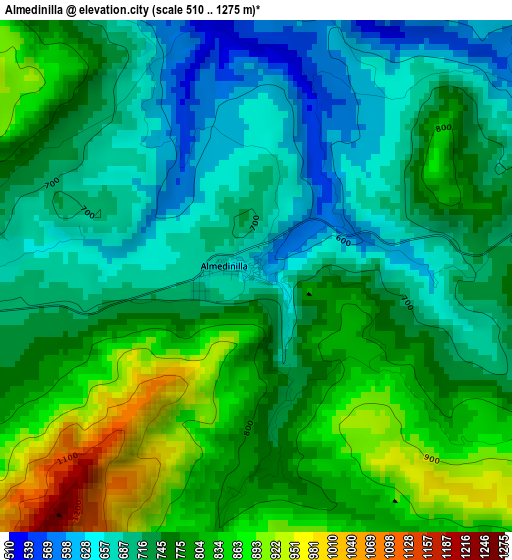 Almedinilla elevation map