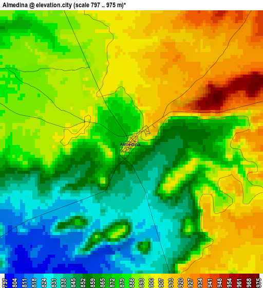 Almedina elevation map