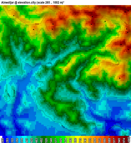 Almedíjar elevation map