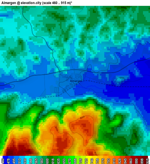 Almargen elevation map