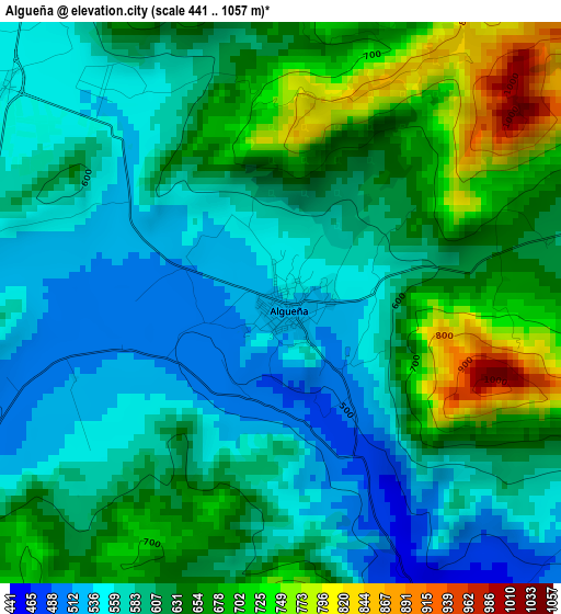 Algueña elevation map