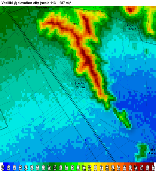 Vasilikí elevation map