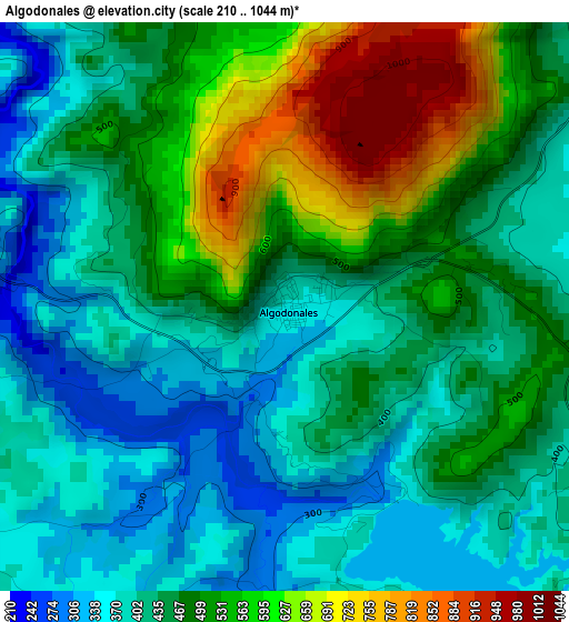 Algodonales elevation map