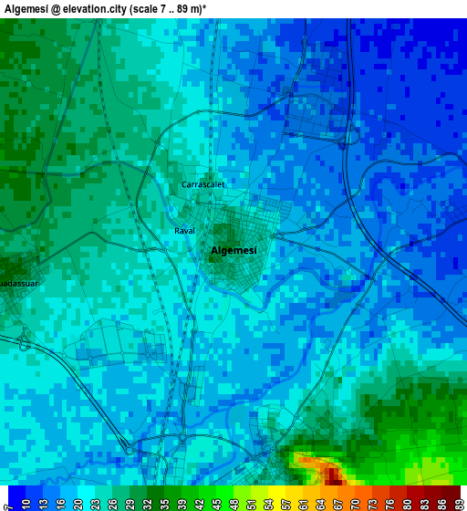 Algemesí elevation map