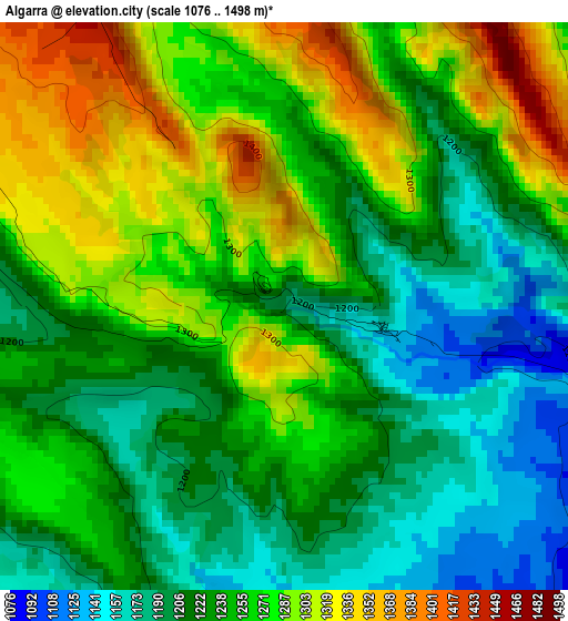 Algarra elevation map