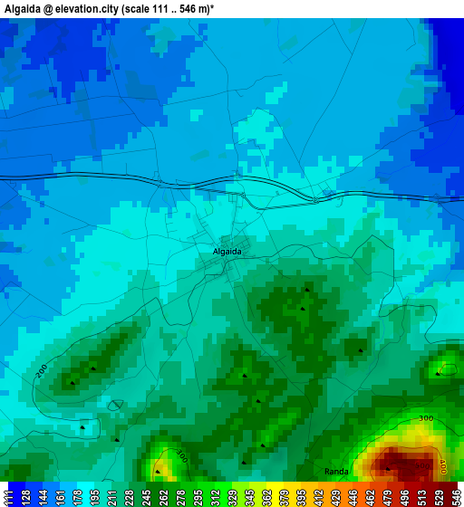 Algaida elevation map