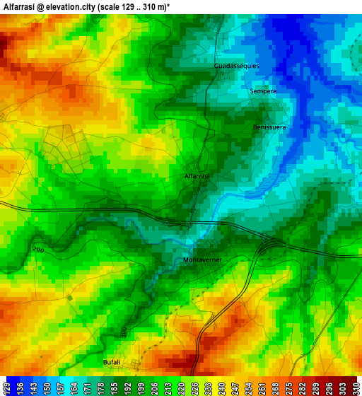 Alfarrasí elevation map