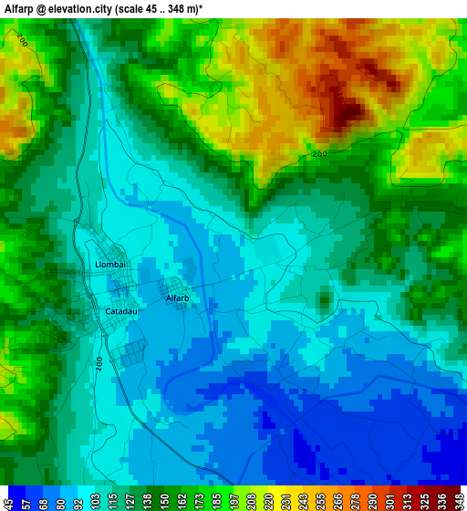 Alfarp elevation map