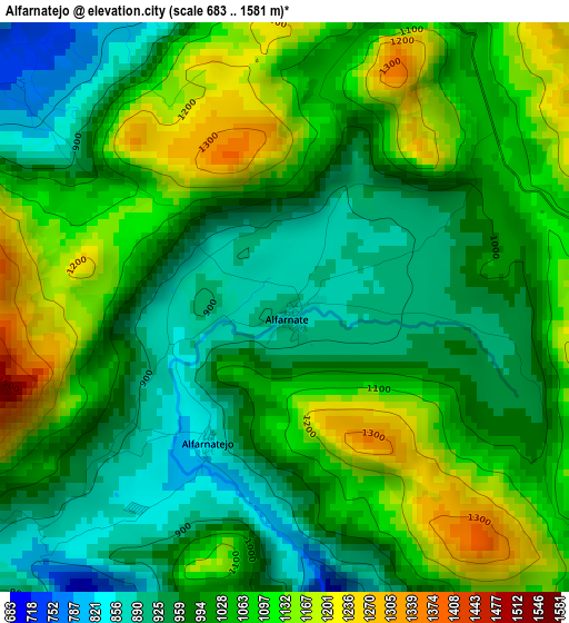 Alfarnatejo elevation map