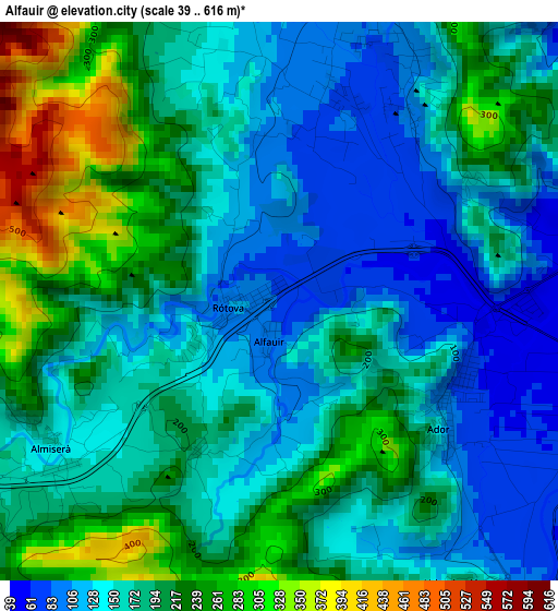 Alfauir elevation map