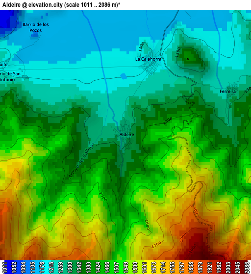 Aldeire elevation map