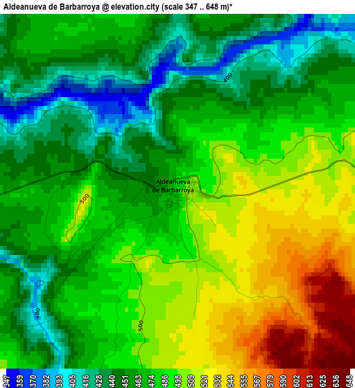 Aldeanueva de Barbarroya elevation map