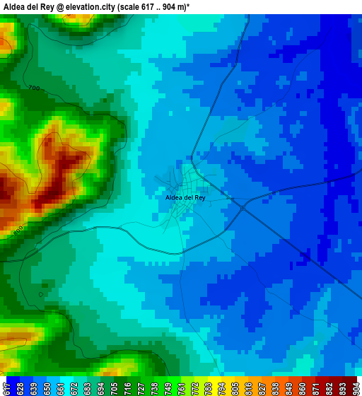 Aldea del Rey elevation map