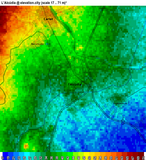 L'Alcúdia elevation map