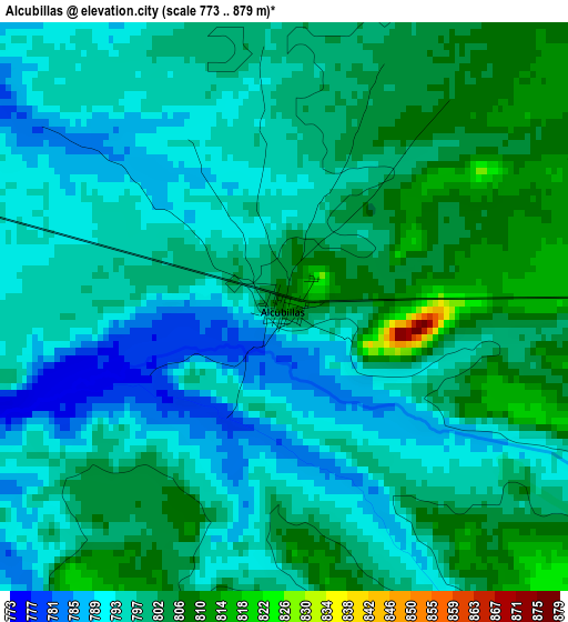 Alcubillas elevation map