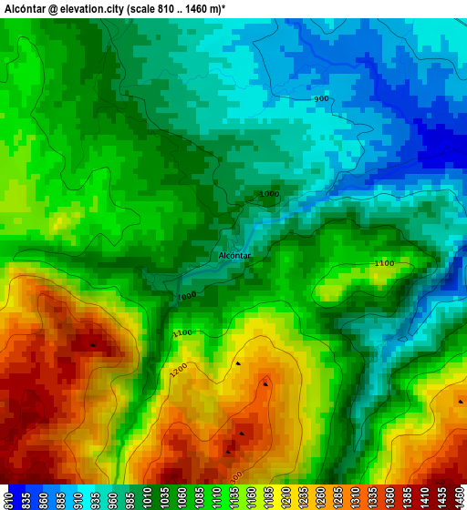 Alcóntar elevation map