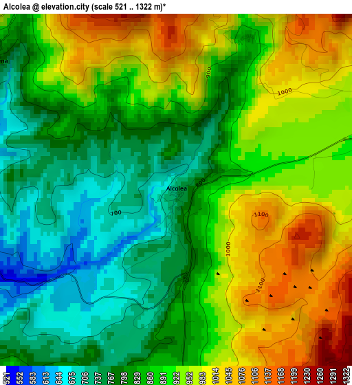 Alcolea elevation map