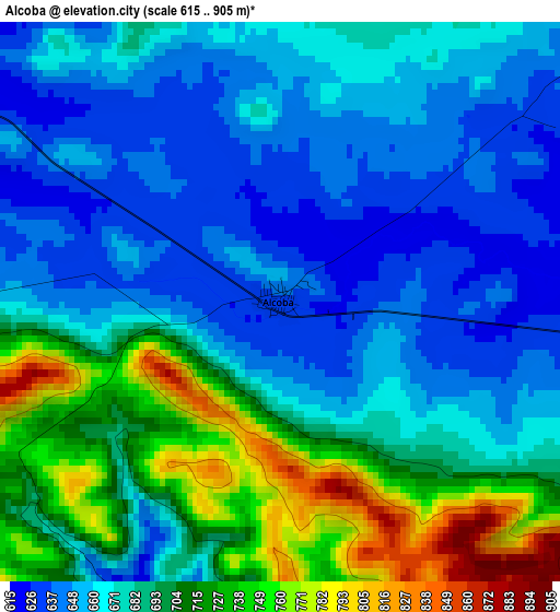 Alcoba elevation map