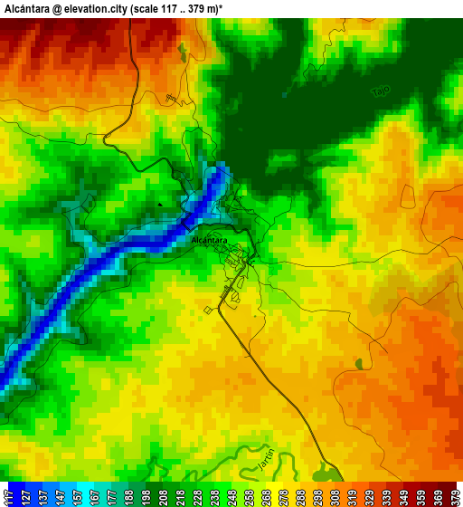 Alcántara elevation map