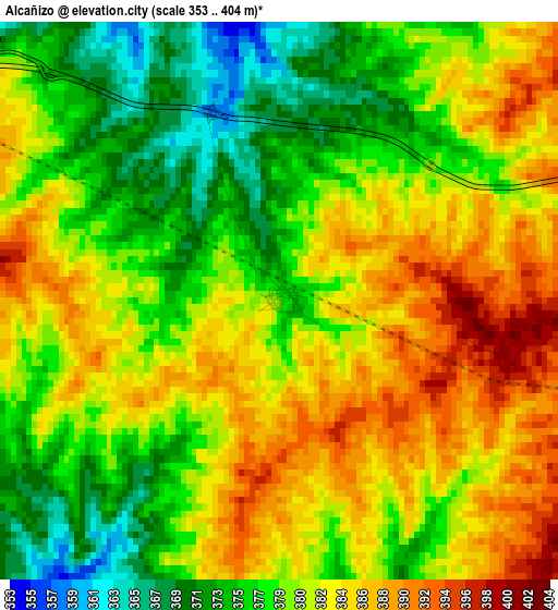 Alcañizo elevation map