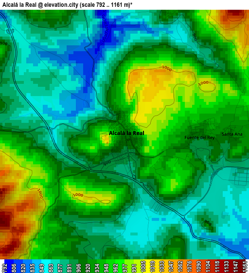 Alcalá la Real elevation map