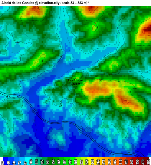 Alcalá de los Gazules elevation map