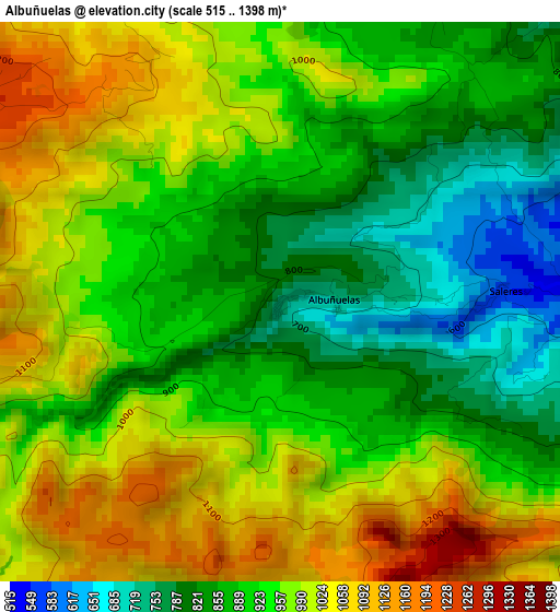 Albuñuelas elevation map