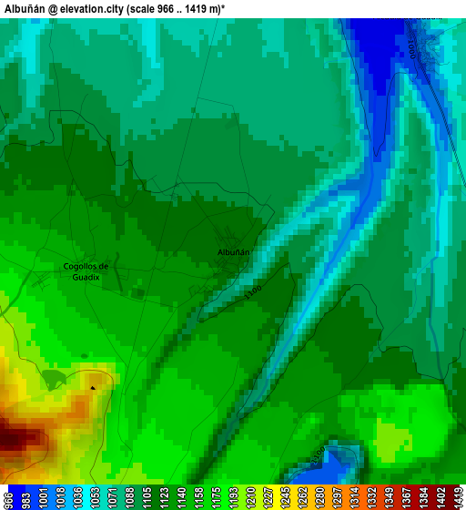 Albuñán elevation map