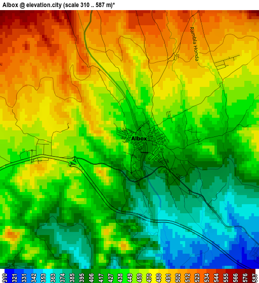 Albox elevation map