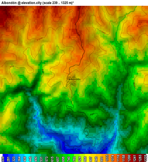Albondón elevation map
