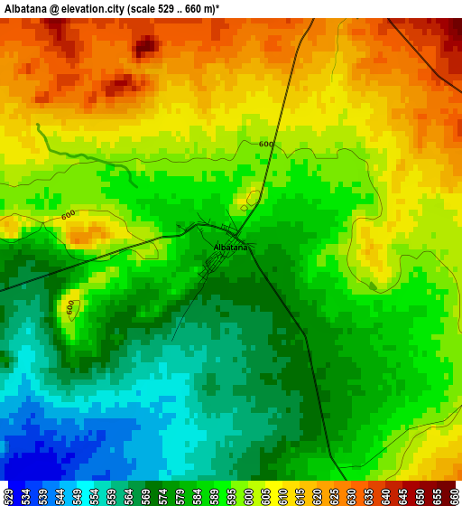 Albatana elevation map