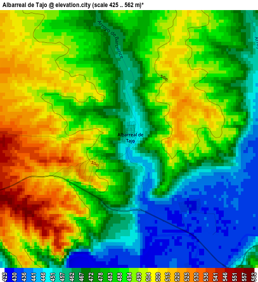 Albarreal de Tajo elevation map