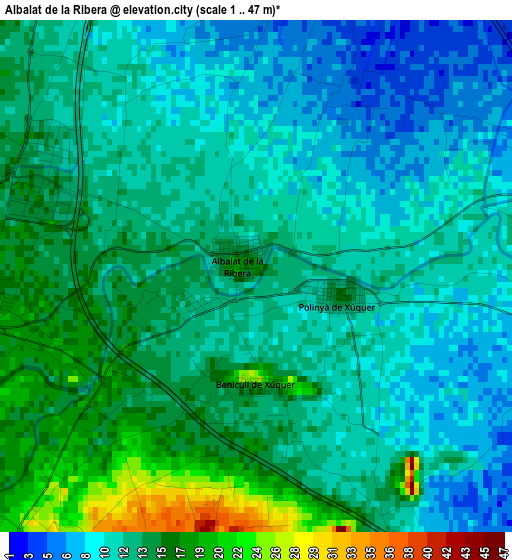 Albalat de la Ribera elevation map