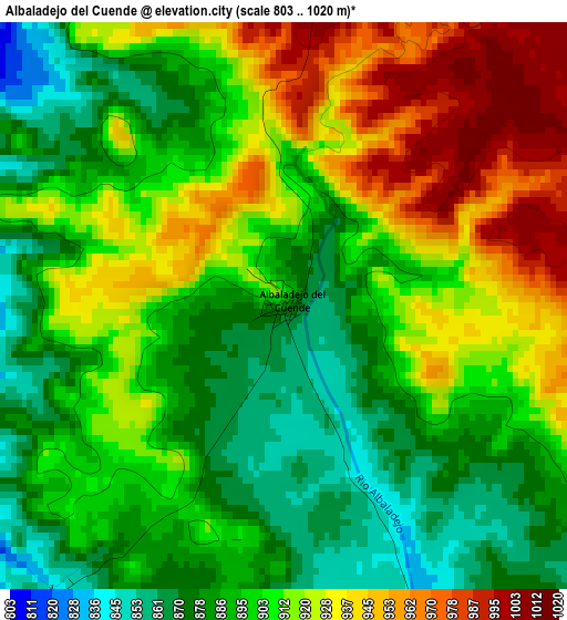 Albaladejo del Cuende elevation map