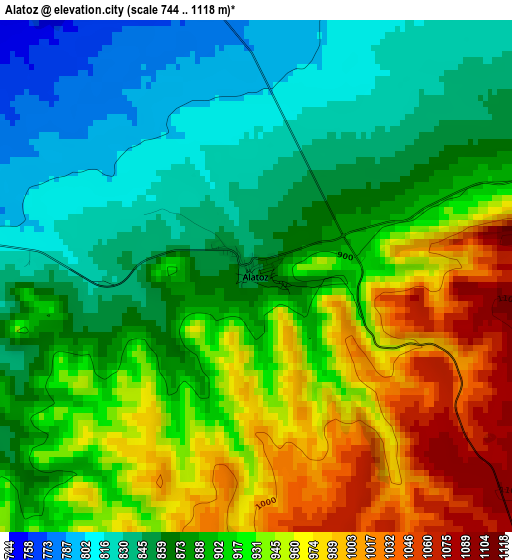 Alatoz elevation map