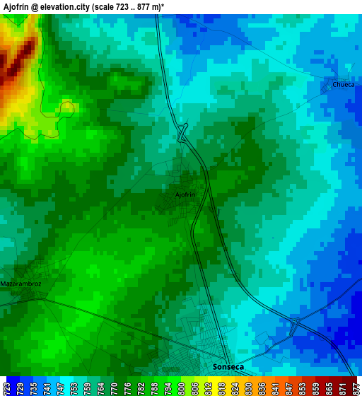 Ajofrín elevation map