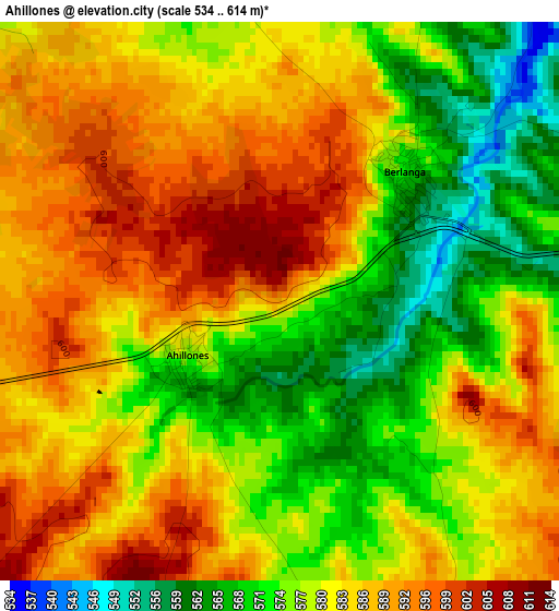 Ahillones elevation map