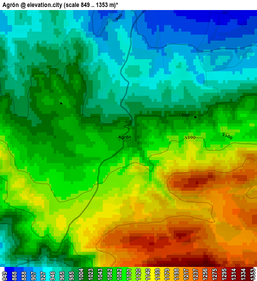 Agrón elevation map