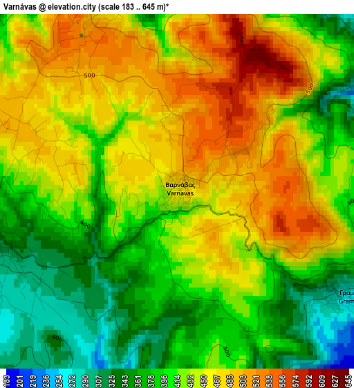 Varnávas elevation map