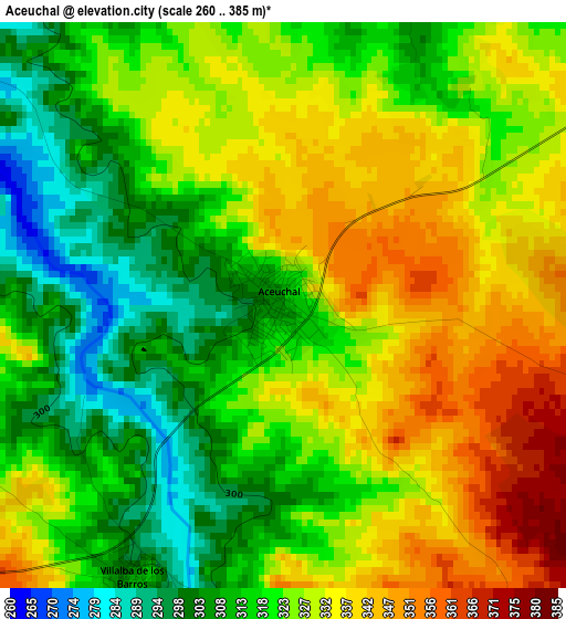 Aceuchal elevation map